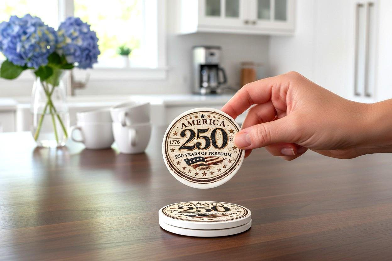 America 250 commemorative Coaster | 1776–2026 | 250 Years of Freedom | Patriotic Keepsake Decor - Image 3