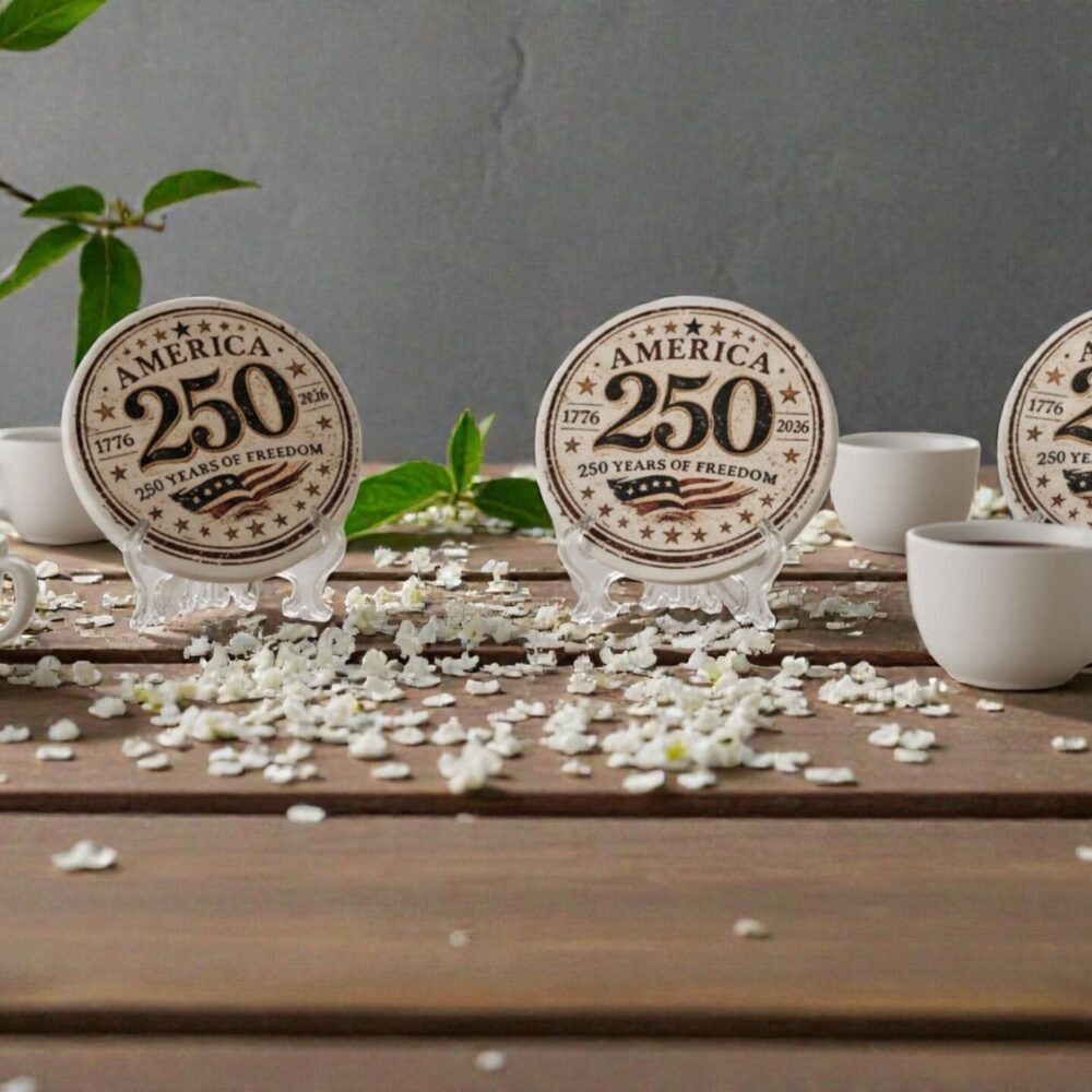 America 250 commemorative Coaster | 1776–2026 | 250 Years of Freedom | Patriotic Keepsake Decor