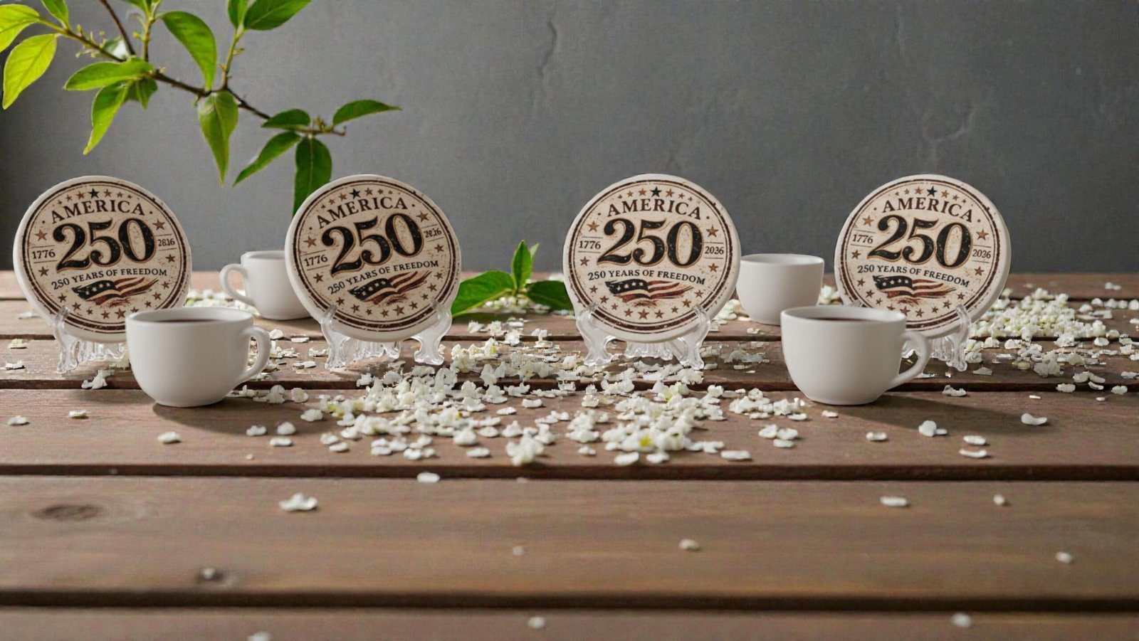 America 250 commemorative Coaster | 1776–2026 | 250 Years of Freedom | Patriotic Keepsake Decor