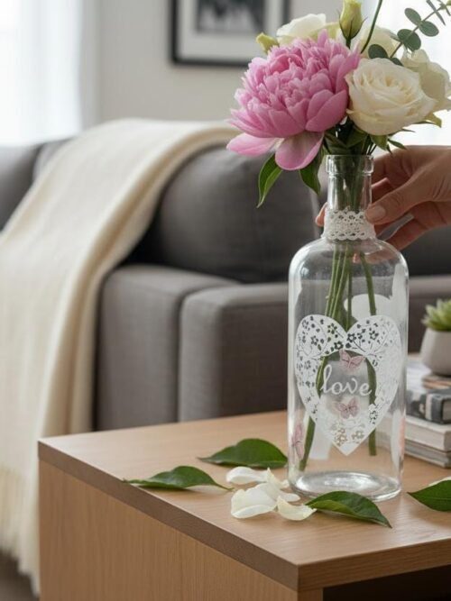 Handmade Butterfly Glass Vase | Cottagecore Floral Decor