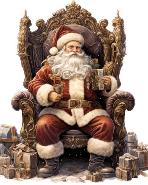 Vintage Santa Claus Coasters: Retro Christmas Holiday Decor - Set of 2