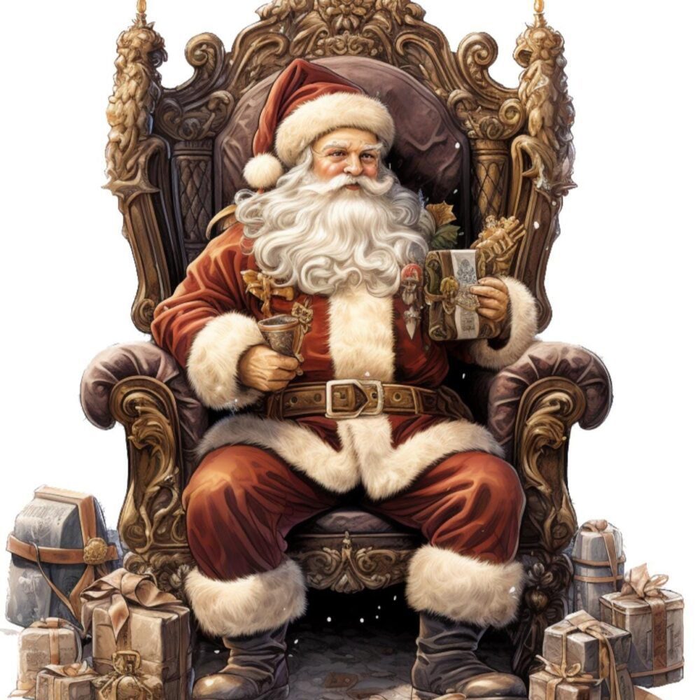 Vintage Santa Claus Coasters: Retro Christmas Holiday Decor - Set of 2