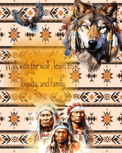 Walk with the Wolf Card – Heritage and Ancestry Greeting |  Wisdom, Family & Strength