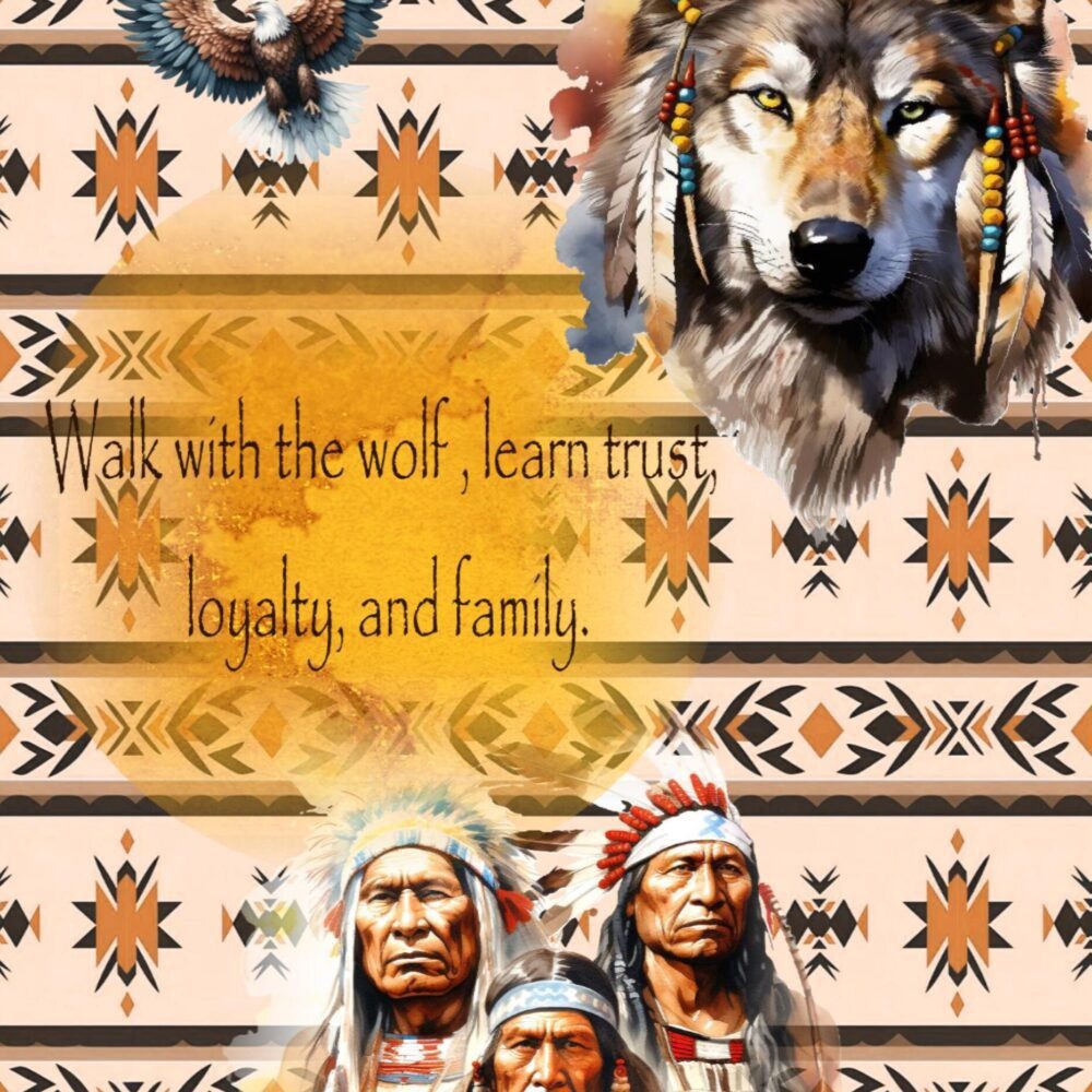 Walk with the Wolf Card – Heritage and Ancestry Greeting |  Wisdom, Family & Strength