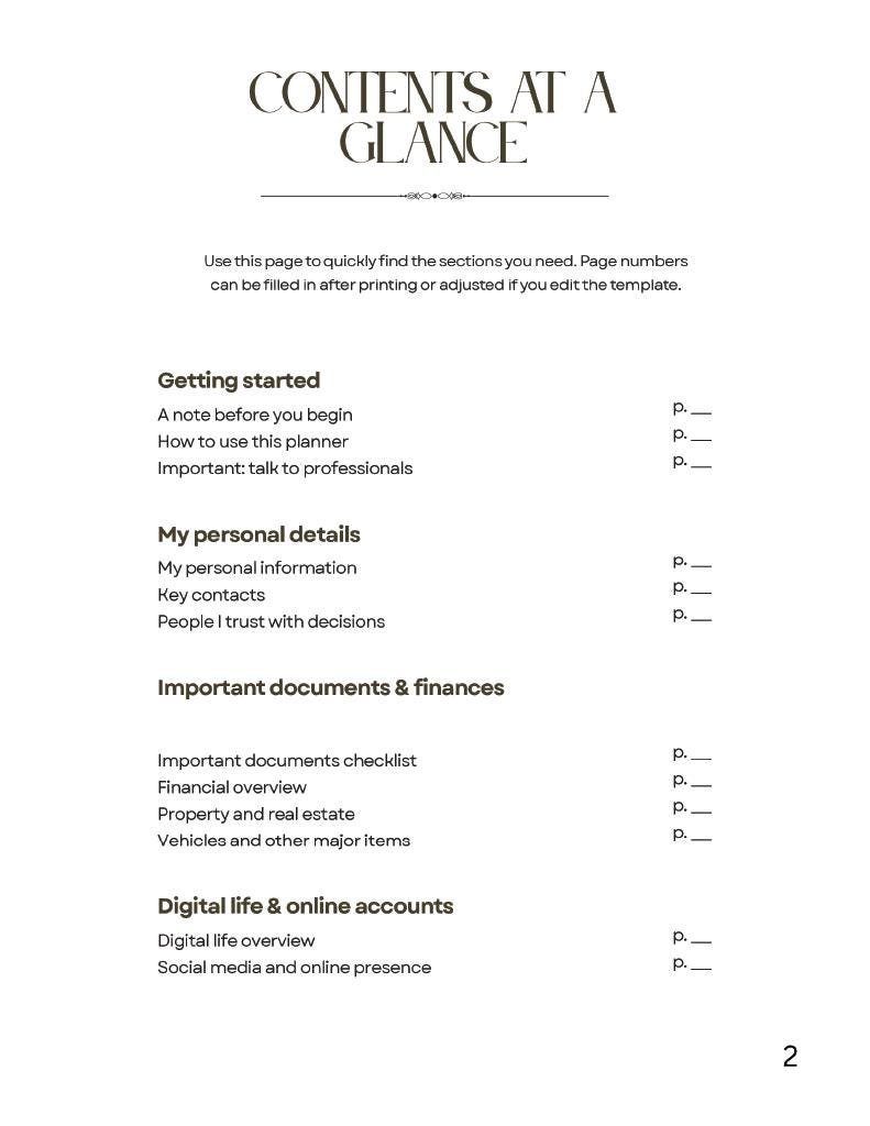 Peaceful Transitions End of Life Transition & Legacy Planner | Printable Final Wishes Organizer - Image 2