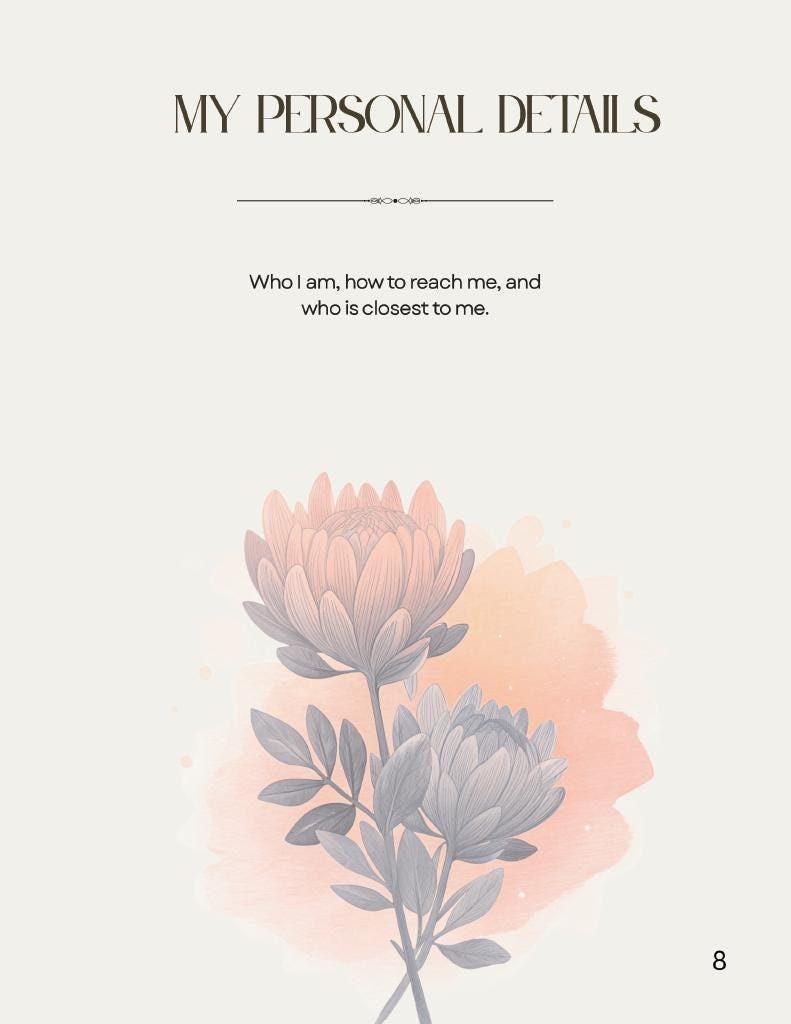 Peaceful Transitions End of Life Transition & Legacy Planner | Printable Final Wishes Organizer - Image 6