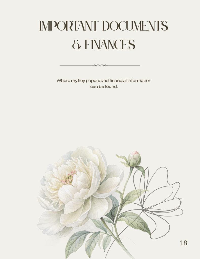 Peaceful Transitions End of Life Transition & Legacy Planner | Printable Final Wishes Organizer - Image 9