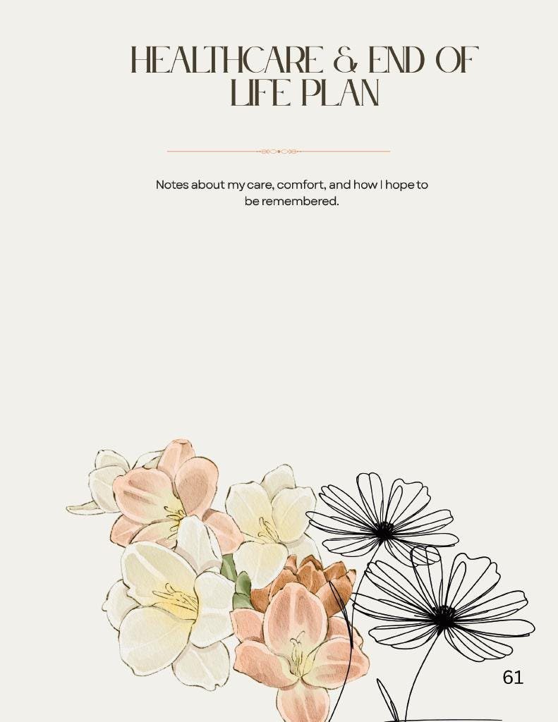 Peaceful Transitions End of Life Transition & Legacy Planner | Printable Final Wishes Organizer - Image 16