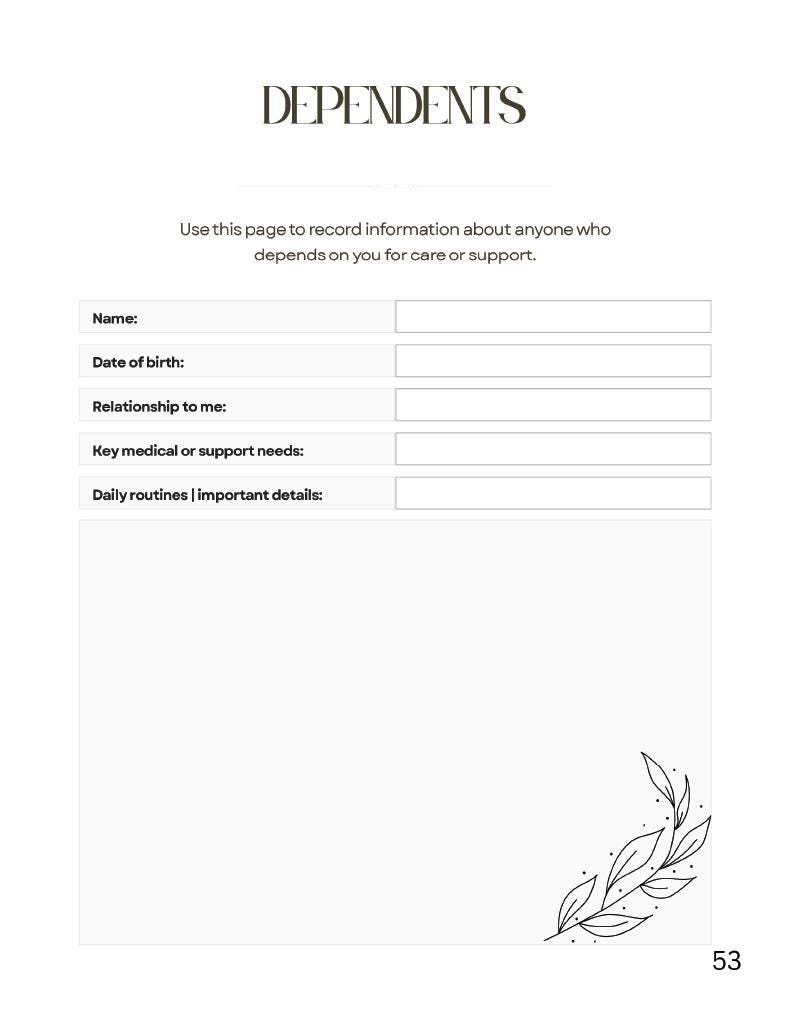 Peaceful Transitions End of Life Transition & Legacy Planner | Printable Final Wishes Organizer - Image 15