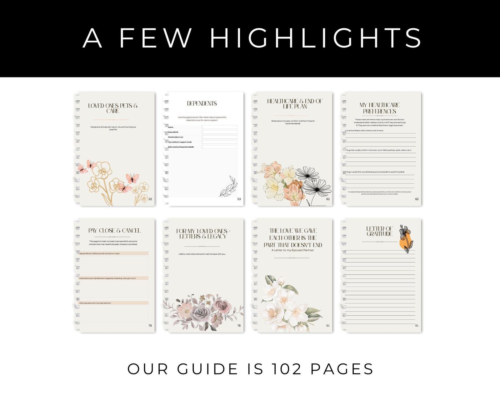 Peaceful Transitions End of Life Transition & Legacy Planner | Printable Final Wishes Organizer - Image 4