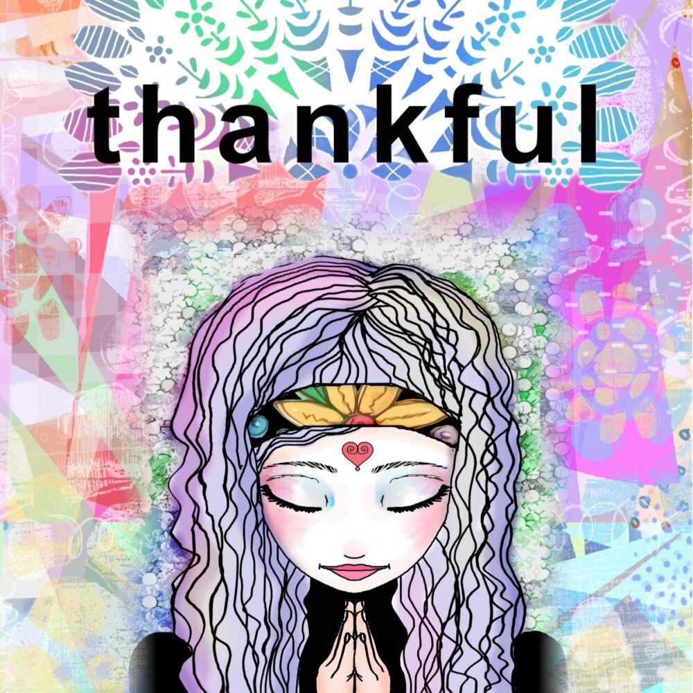 Thankful Art Card | Mindful Gratitude, Inspirational Design