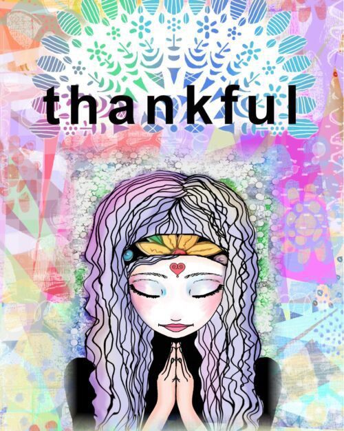 Thankful Art Card | Mindful Gratitude, Inspirational Design