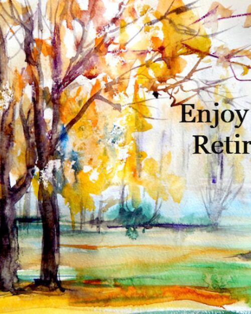 Watercolor Retirement Card | Elegant Nature Scene Greeting