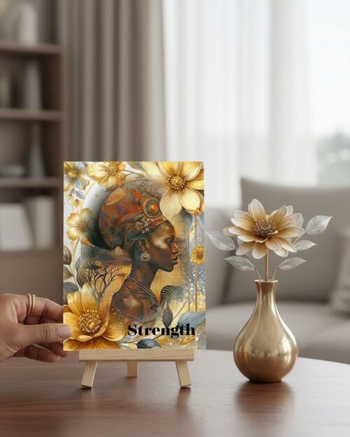 Afrocentric Greeting Card | Black Woman Art | African Queen Card | Golden Heritage Collection