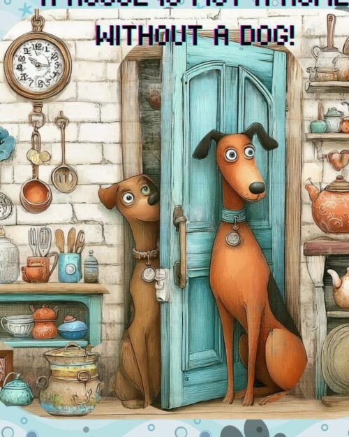 Two Dogs Floral Friendship Card, Thinking of You Greeting, Dog Lover Note