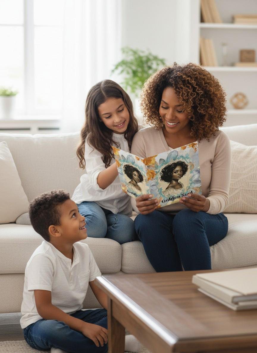 Afrocentric Greeting Card | Black Woman Art | Mothers Day | Golden Heritage Collection - Image 2