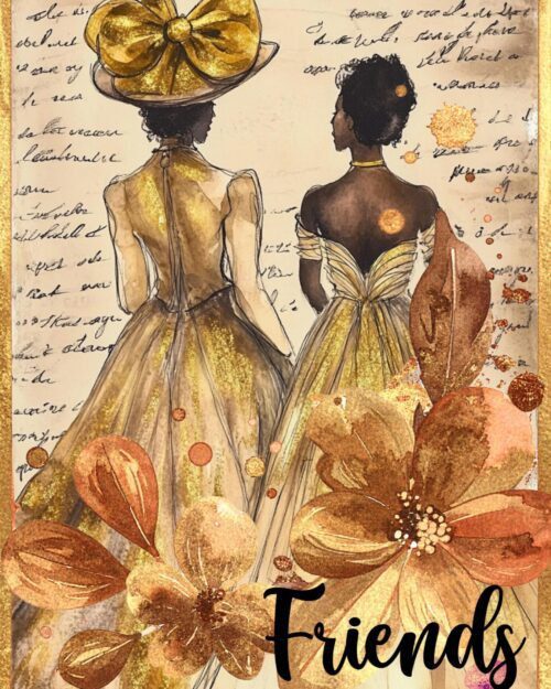 Afrocentric Friendship Card | Golden Heritage Collection, Black Woman Art (5x7)