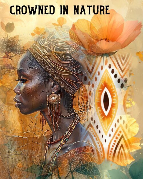 Afrocentric Greeting Card | Black Woman Art | African Queen Card | Golden Heritage Collection
