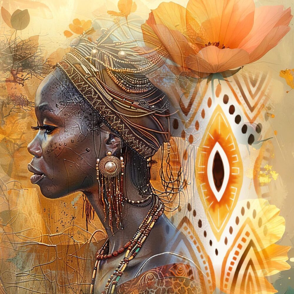 Afrocentric Greeting Card | Black Woman Art | African Queen Card | Golden Heritage Collection
