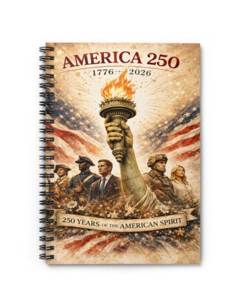 America 250 Patriotic Statue of Liberty Notebook | 1776-2026 Ruled Spiral Notebook