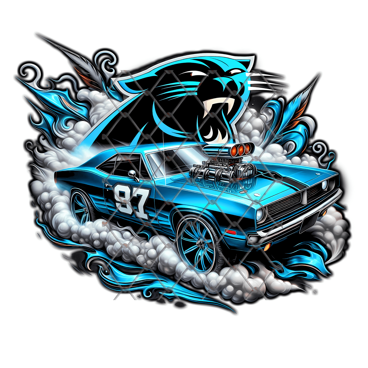 Football Team Car Shirt, Muscle Car Sports Tee, Custom Fan Gear Shirt, Game Day Shirt, Football Fan Gift, Street Style Sports Tee, Sublimation Shirt - Image 13