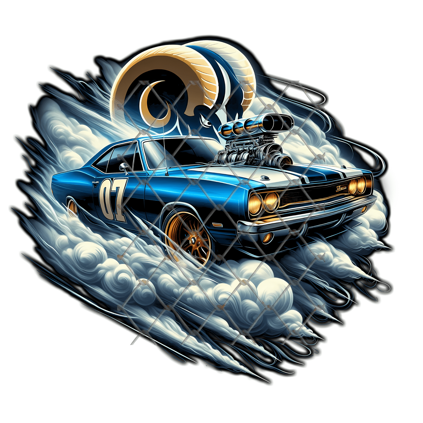 Football Team Car Shirt, Muscle Car Sports Tee, Custom Fan Gear Shirt, Game Day Shirt, Football Fan Gift, Street Style Sports Tee, Sublimation Shirt - Image 5