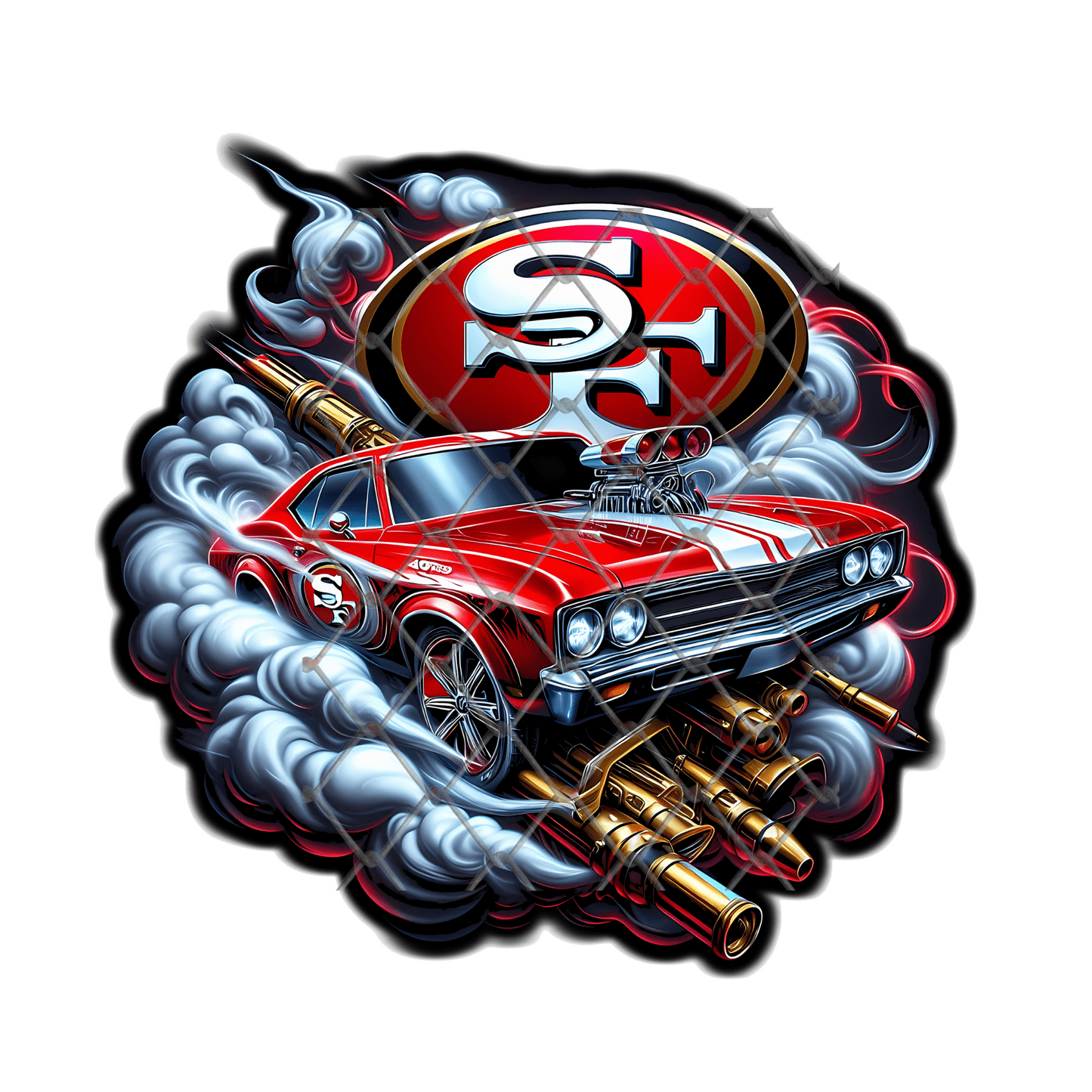 Football Team Car Shirt, Muscle Car Sports Tee, Custom Fan Gear Shirt, Game Day Shirt, Football Fan Gift, Street Style Sports Tee, Sublimation Shirt - Image 6