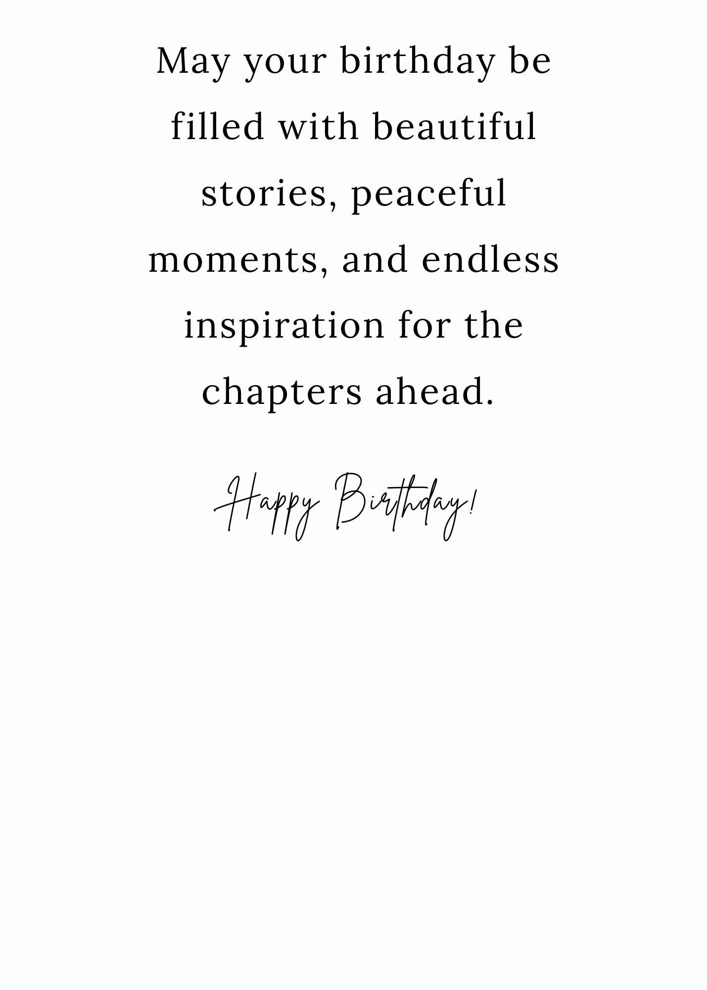 Literary Birthday Card, Floral Antique Books Stack, Whimsical Watercolor Greeting (5x7 Card) - Image 4