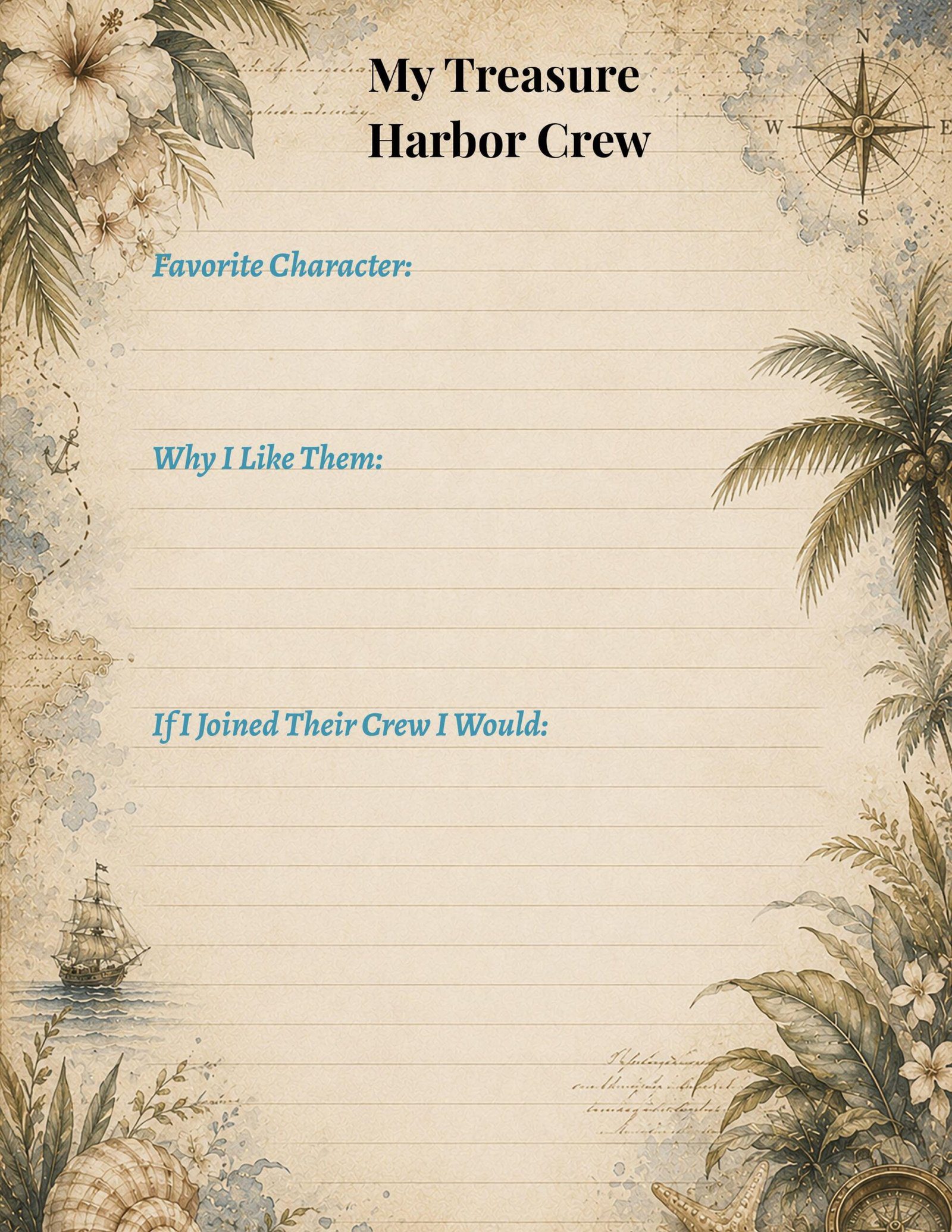 Captain Starling's Explorer Journal | Printable Kids Adventure Journal PDF | Writing & Drawing Journal | Treasure Harbor Tales | Ages 3-8 - Image 5