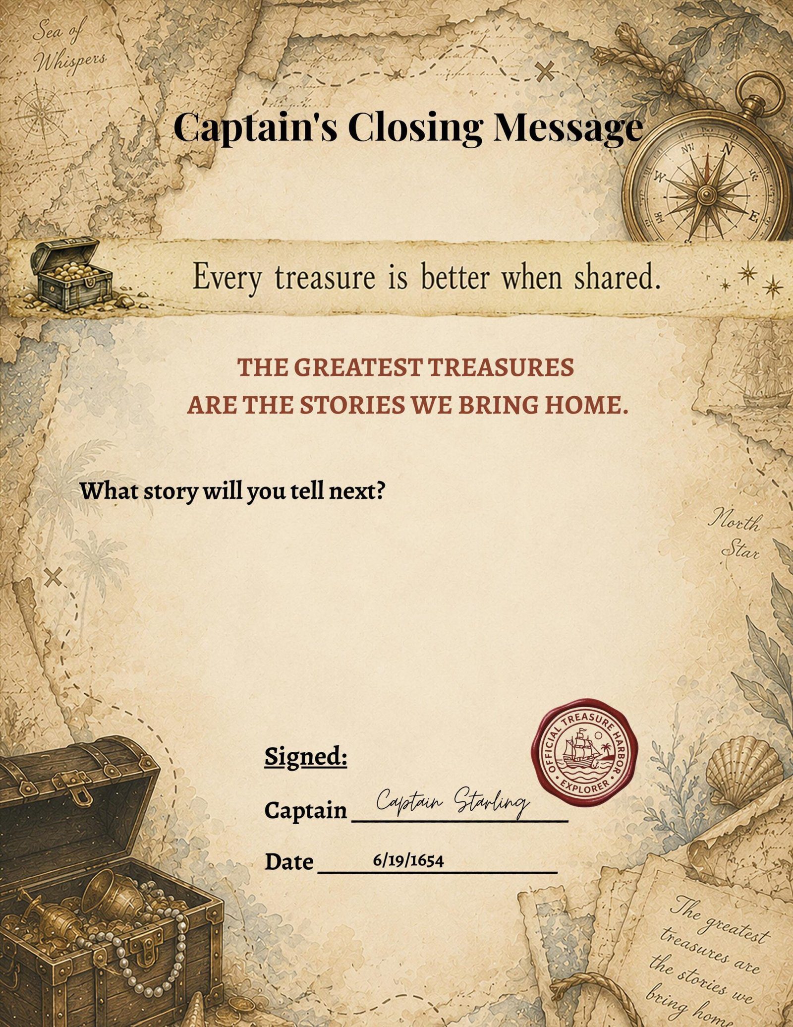 Captain Starling's Explorer Journal | Printable Kids Adventure Journal PDF | Writing & Drawing Journal | Treasure Harbor Tales | Ages 3-8 - Image 8